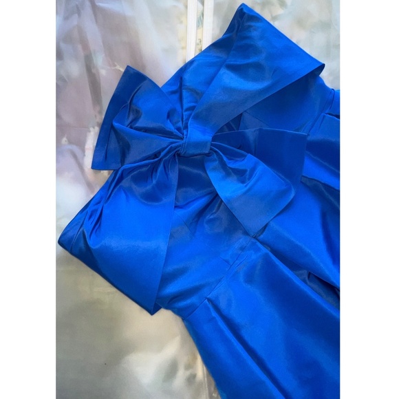 SACHIN & BABI Leora Strapless Bow-embellished Silk-faille Gown In Imperial Blue - Picture 5 of 9